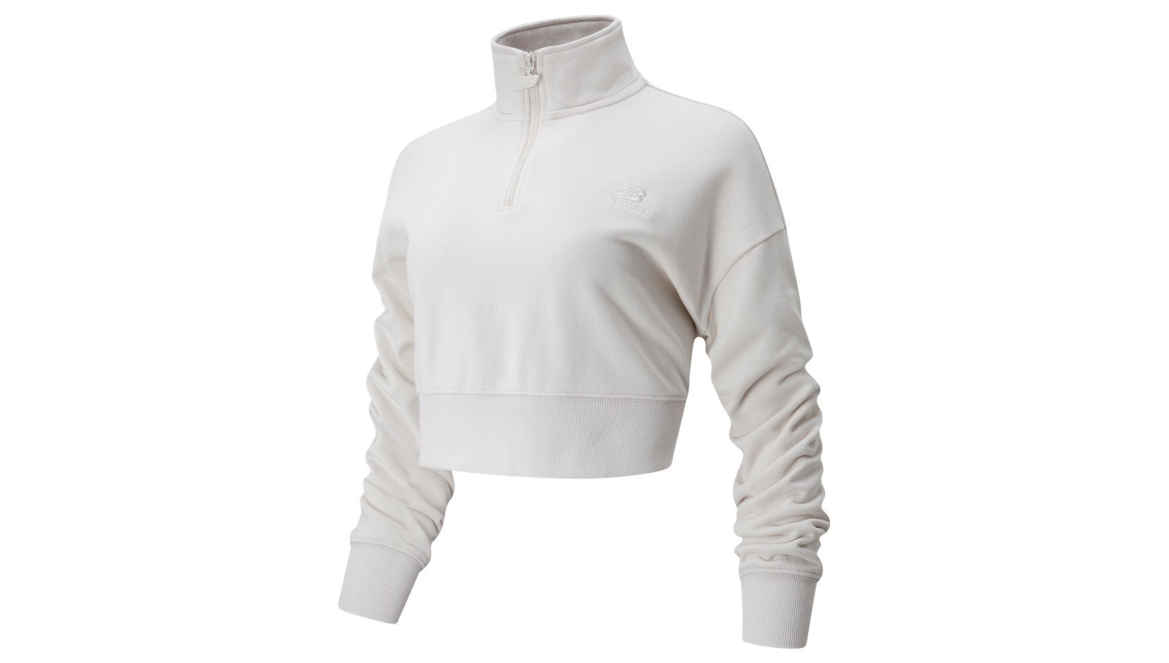 Толстовки NB ATHLETICS PREP 1/2 ZIP FLEECE HOODIE для женщин, цвет Белый - New Balance Толстовки Толстовки NB ATHLETICS PREP 1/2 ZIP FLEECE HOODIE для женщин