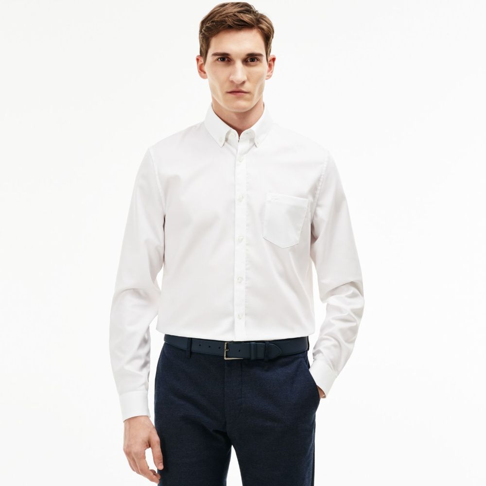 Рубашка Lacoste для мужчин, цвет белый Рубашка Lacoste для мужчин, цвет белый