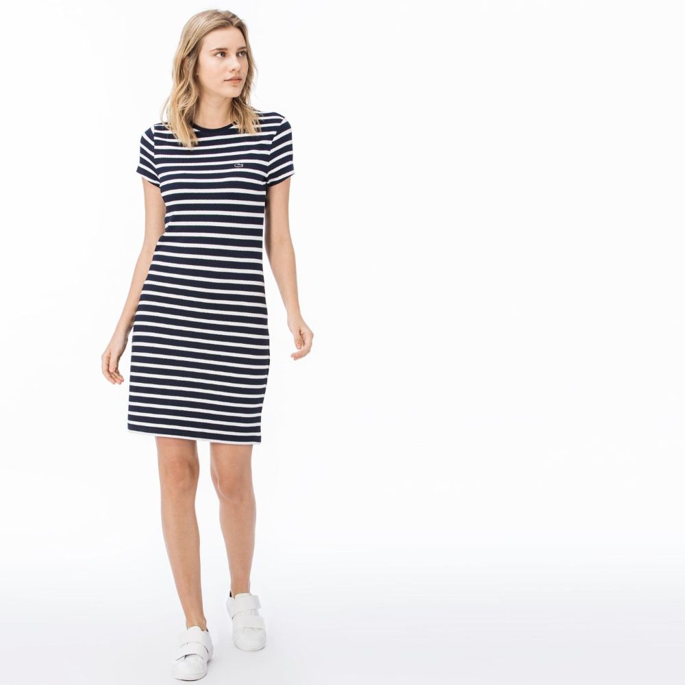 Платье Lacoste для женщин цвет синий Платье Lacoste для женщин цвет синий