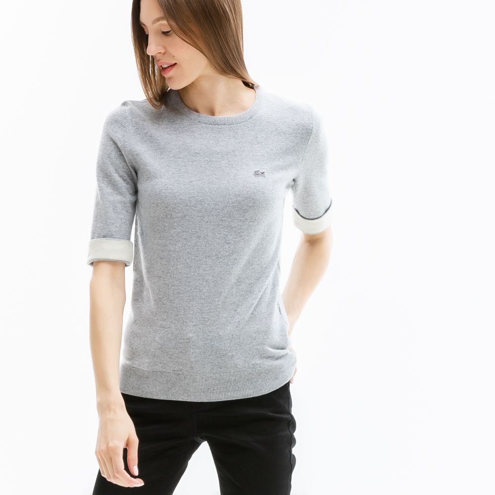 Свитер Lacoste, цвет серый, для женщин Свитер Lacoste, цвет серый, для женщин