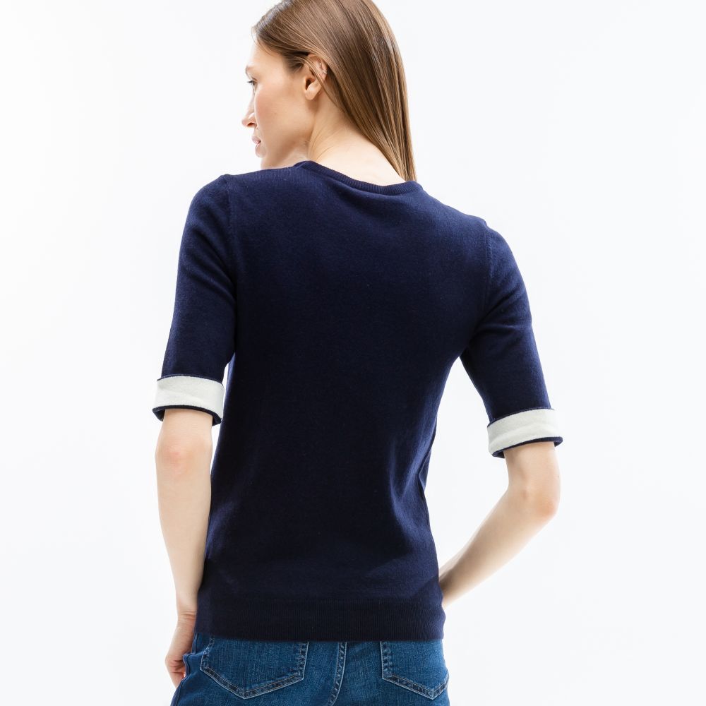 Свитер Lacoste, цвет голубой, для женщин Свитер Lacoste, цвет голубой, для женщин