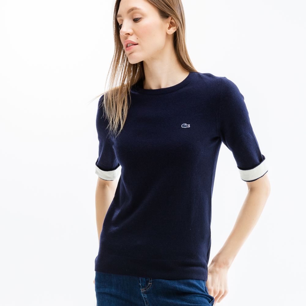 Свитер Lacoste, цвет голубой, для женщин Свитер Lacoste, цвет голубой, для женщин