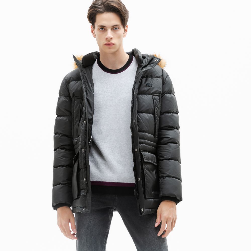 Куртка Lacoste, цвет черный , для мужчин Куртка Lacoste, цвет черный , для мужчин