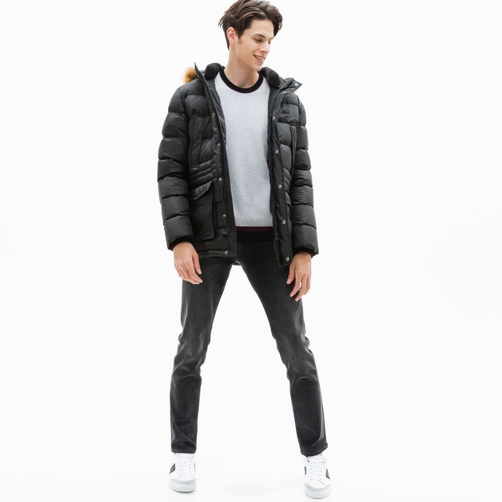 Куртка Lacoste, цвет черный , для мужчин Куртка Lacoste, цвет черный , для мужчин
