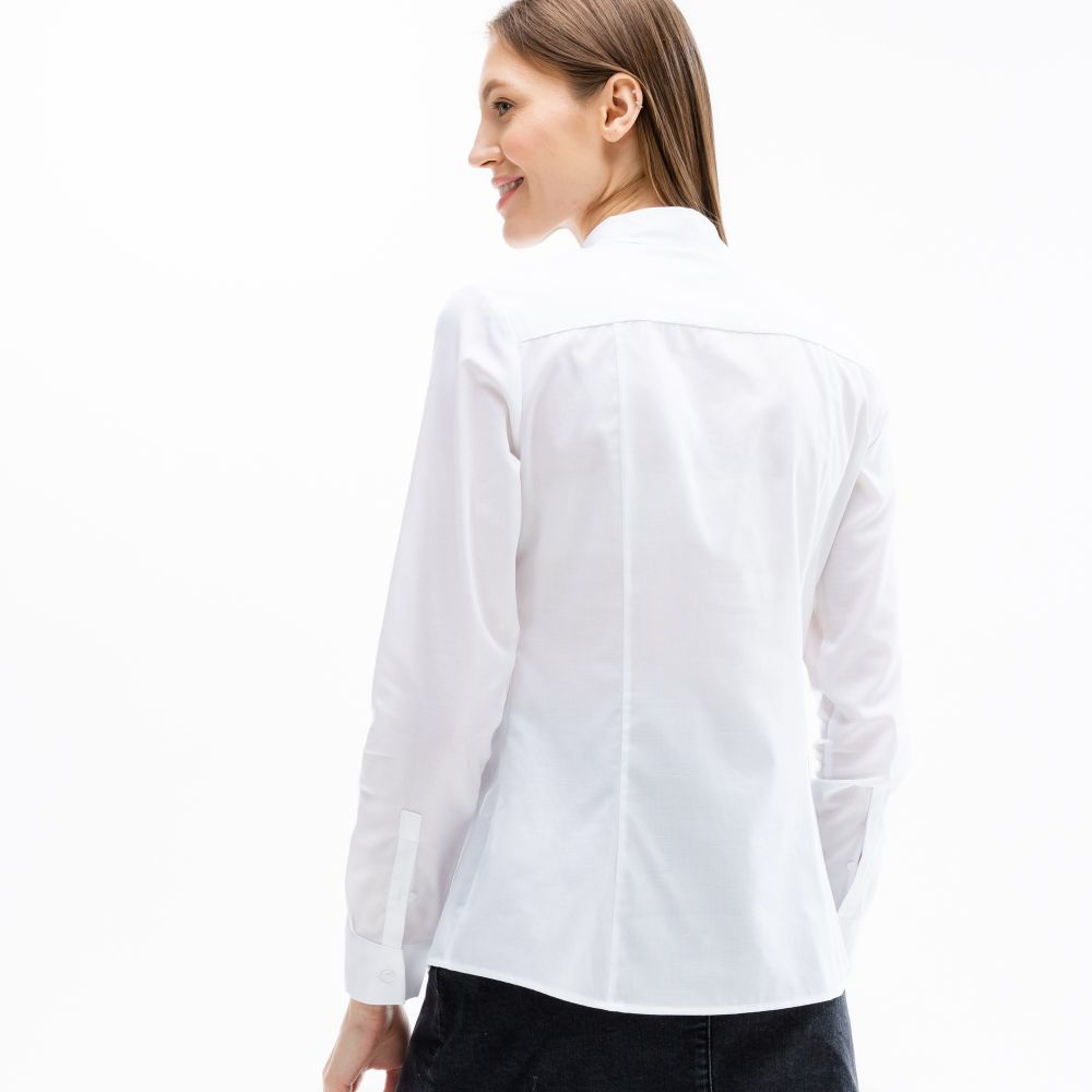 Рубашка Lacoste, цвет белый, для женщин Рубашка Lacoste, цвет белый, для женщин
