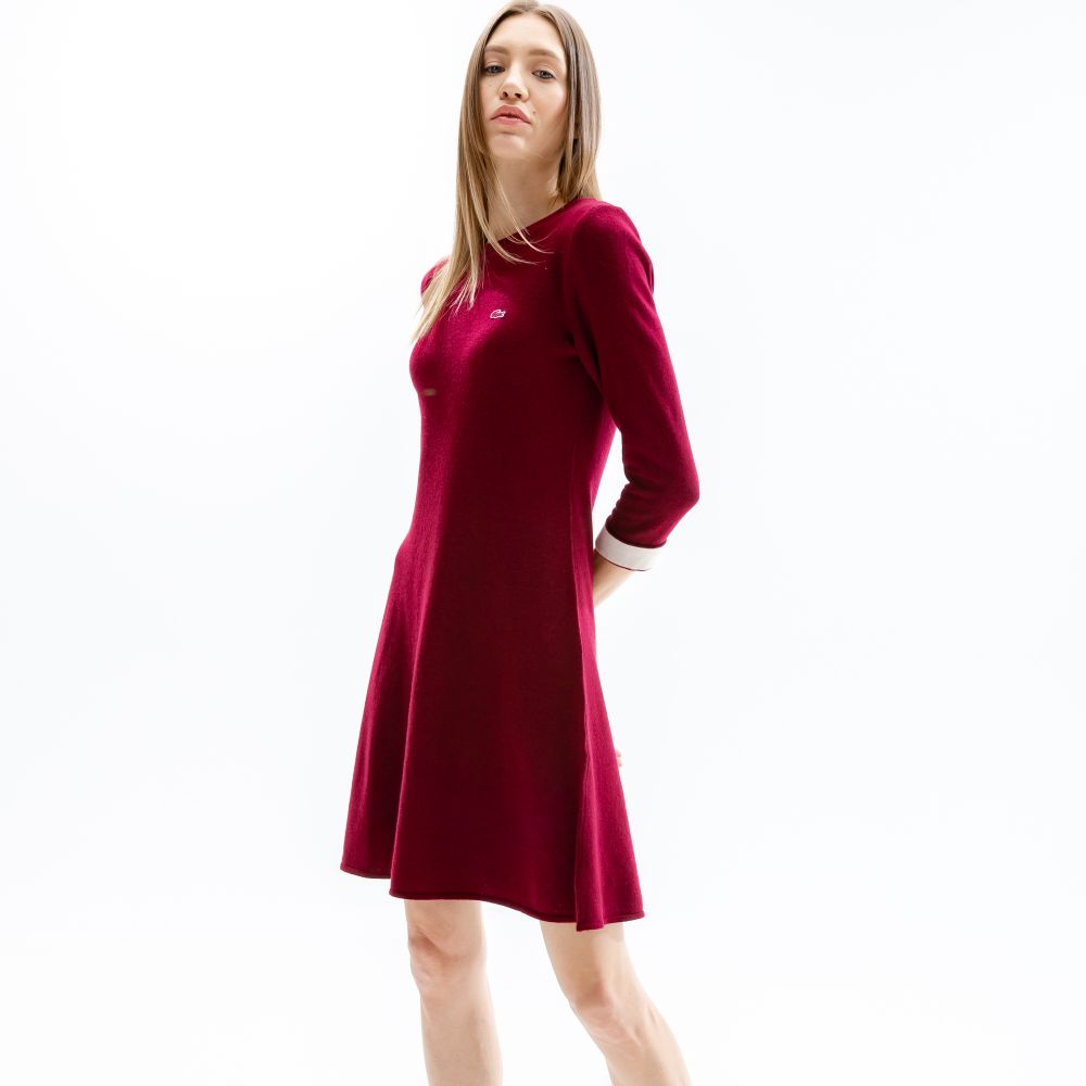 Платье Lacoste, цвет красный, для женщин Платье Lacoste, цвет красный, для женщин