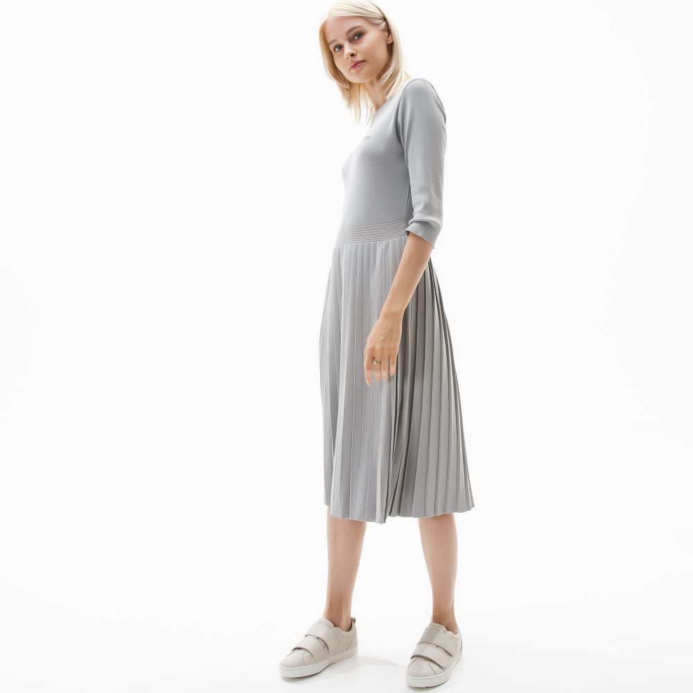 Платье Lacoste, цвет серый, для женщин Платье Lacoste, цвет серый, для женщин