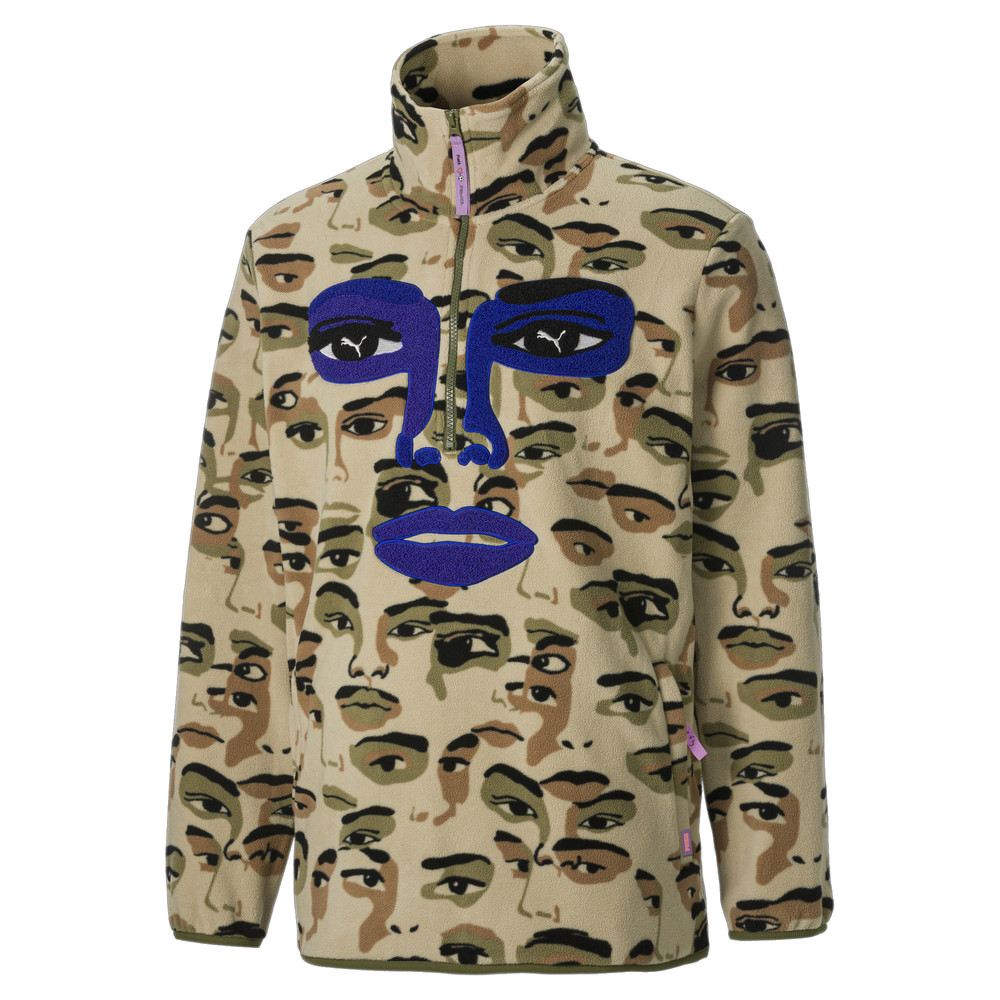 Толстовка PUMA x KidSuper Printed Fleece Half-Zip Men's Top Puma - Puma Толстовка PUMA x KidSuper Printed Fleece Half-Zip Men's Top Puma - Цвет: Бежевый