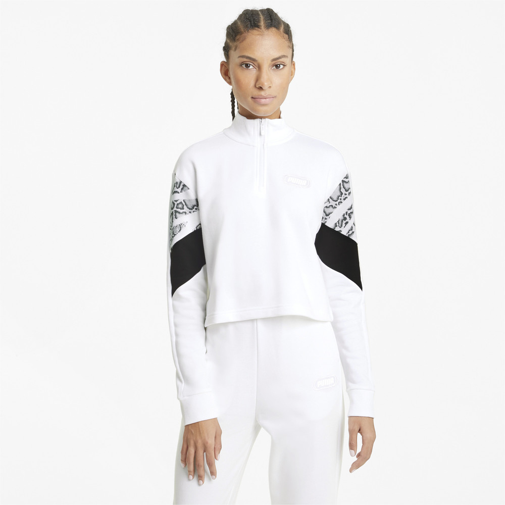 Толстовка Rebel Half-Zip Crew Neck Women's Sweater Puma - Puma Толстовка Rebel Half-Zip Crew Neck Women's Sweater Puma - Цвет: Белый
