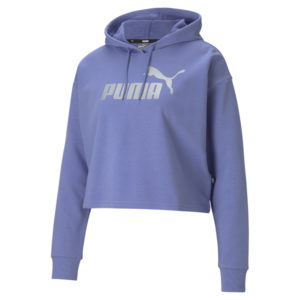 Толстовка Essentials+ Cropped Metallic Women's Hoodie Puma - Puma Толстовка Essentials+ Cropped Metallic Women's Hoodie Puma - Цвет: Синий
