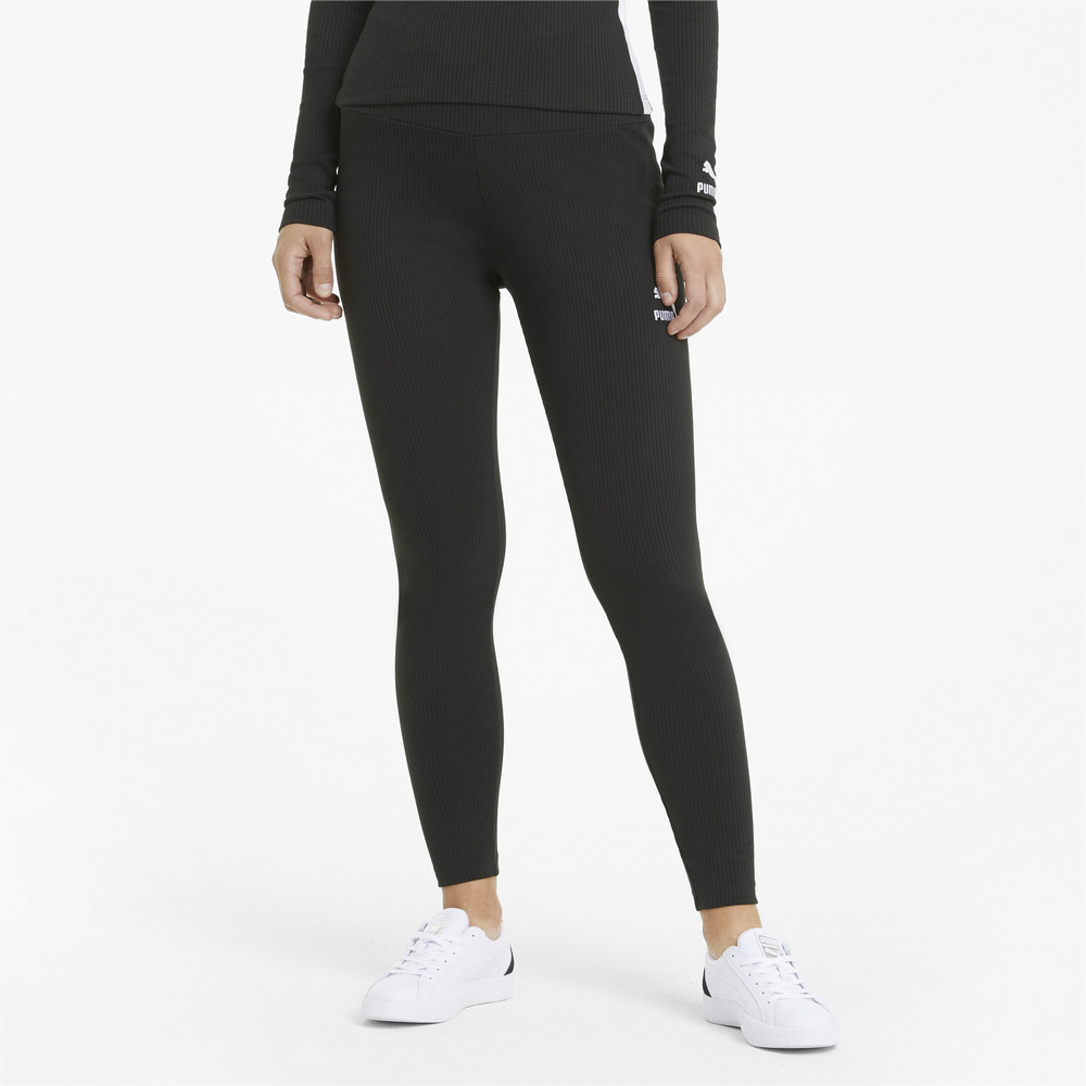 Леггинсы Classics High Waist Ribbed Women's Leggings Puma - Puma Леггинсы Classics High Waist Ribbed Women's Leggings Puma - Цвет: Черный