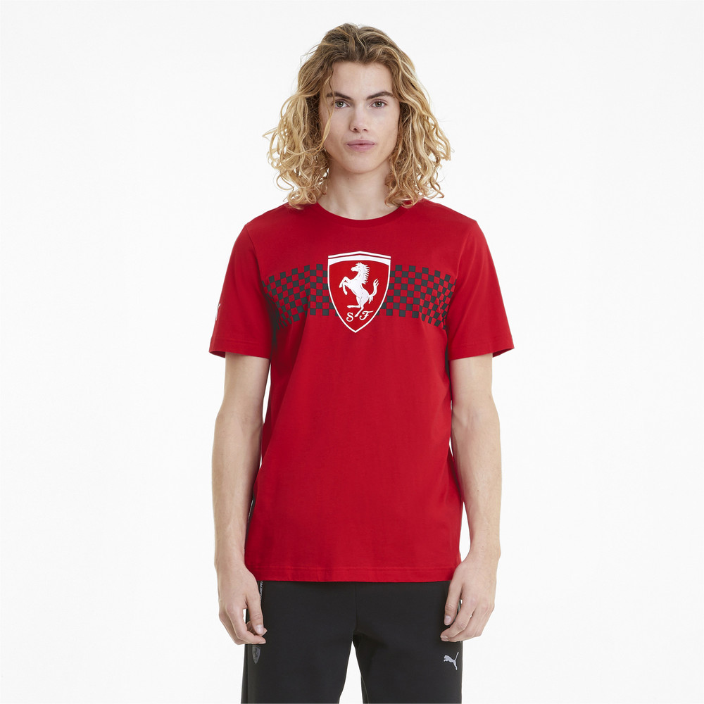 Футболка Scuderia Ferrari Chequered Flag Men's Tee Puma - Puma Футболка Scuderia Ferrari Chequered Flag Men's Tee Puma - Цвет: Красный