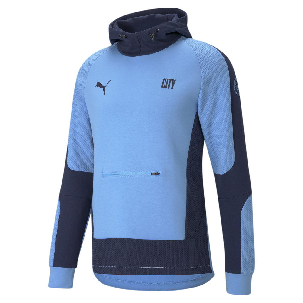 Толстовка Man City Evostripe Men's Football Hoodie Puma - Puma Толстовка Man City Evostripe Men's Football Hoodie Puma - Цвет: Синий