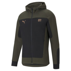 Олимпийка Man City Evostripe Hooded Men's Football Jacket Puma - Puma Олимпийка Man City Evostripe Hooded Men's Football Jacket Puma - Цвет: Черный