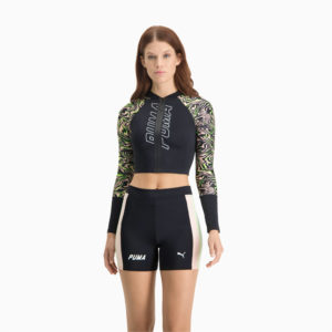 Спортивный топ для плавания Swim Women’s Long Sleeve Rash Guard Puma - Цвет: Черный