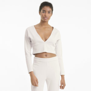 Топ с длинным рукавом Exhale Ribbed Knit V-Neck Long Sleeve Women's Training Top Puma - Puma Топ с длинным рукавом Exhale Ribbed Knit V-Neck Long Sleeve Women's Training Top Puma - Цвет: Розовый