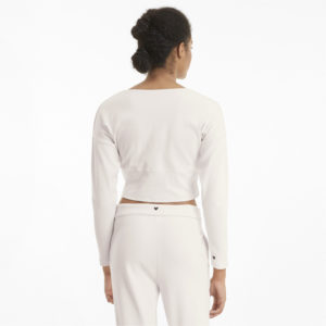 Топ с длинным рукавом Exhale Ribbed Knit V-Neck Long Sleeve Women's Training Top Puma - Пол: Женский