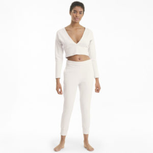 Топ с длинным рукавом Exhale Ribbed Knit V-Neck Long Sleeve Women's Training Top Puma - Пол: Женский