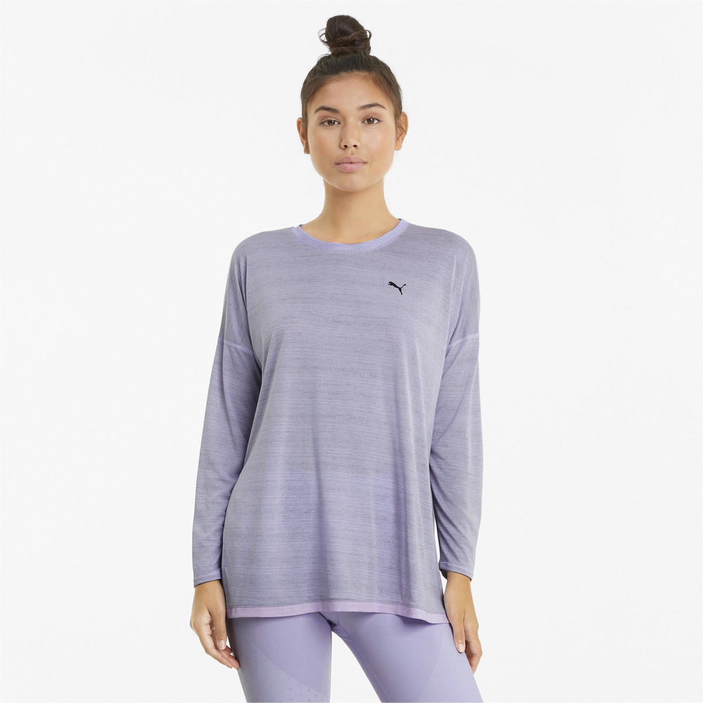Футболка с длинным рукавом Studio Graphene Long Sleeve Women's Training Top Puma - Puma Футболка с длинным рукавом Studio Graphene Long Sleeve Women's Training Top Puma - Цвет: Фиолетовый