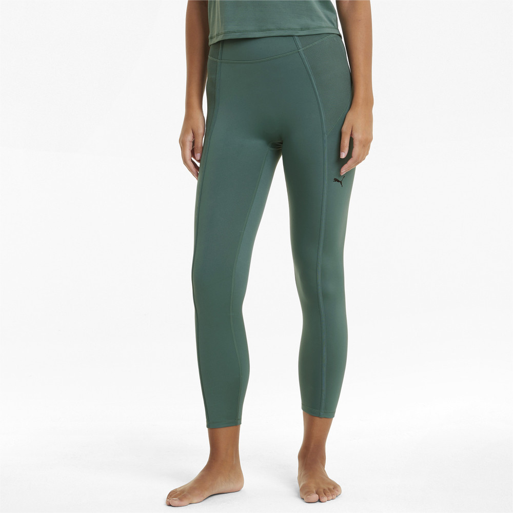 Леггинсы Studio Side Ribbed High Waist 7/8 Women's Training Leggings Puma - Puma Леггинсы Studio Side Ribbed High Waist 7/8 Women's Training Leggings Puma - Цвет: Зеленый