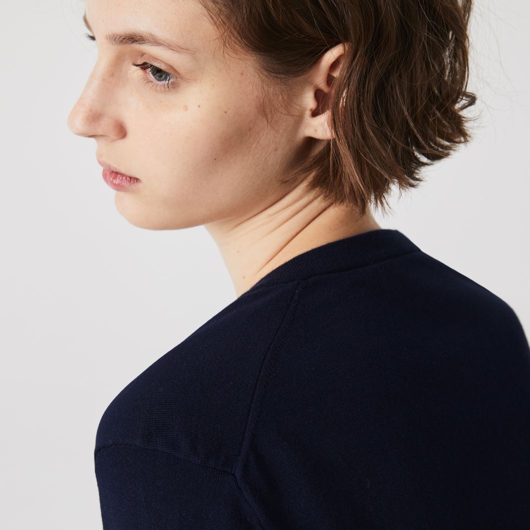Свитер Lacoste , цвет синий, для женщин Свитер Lacoste , цвет синий, для женщин
