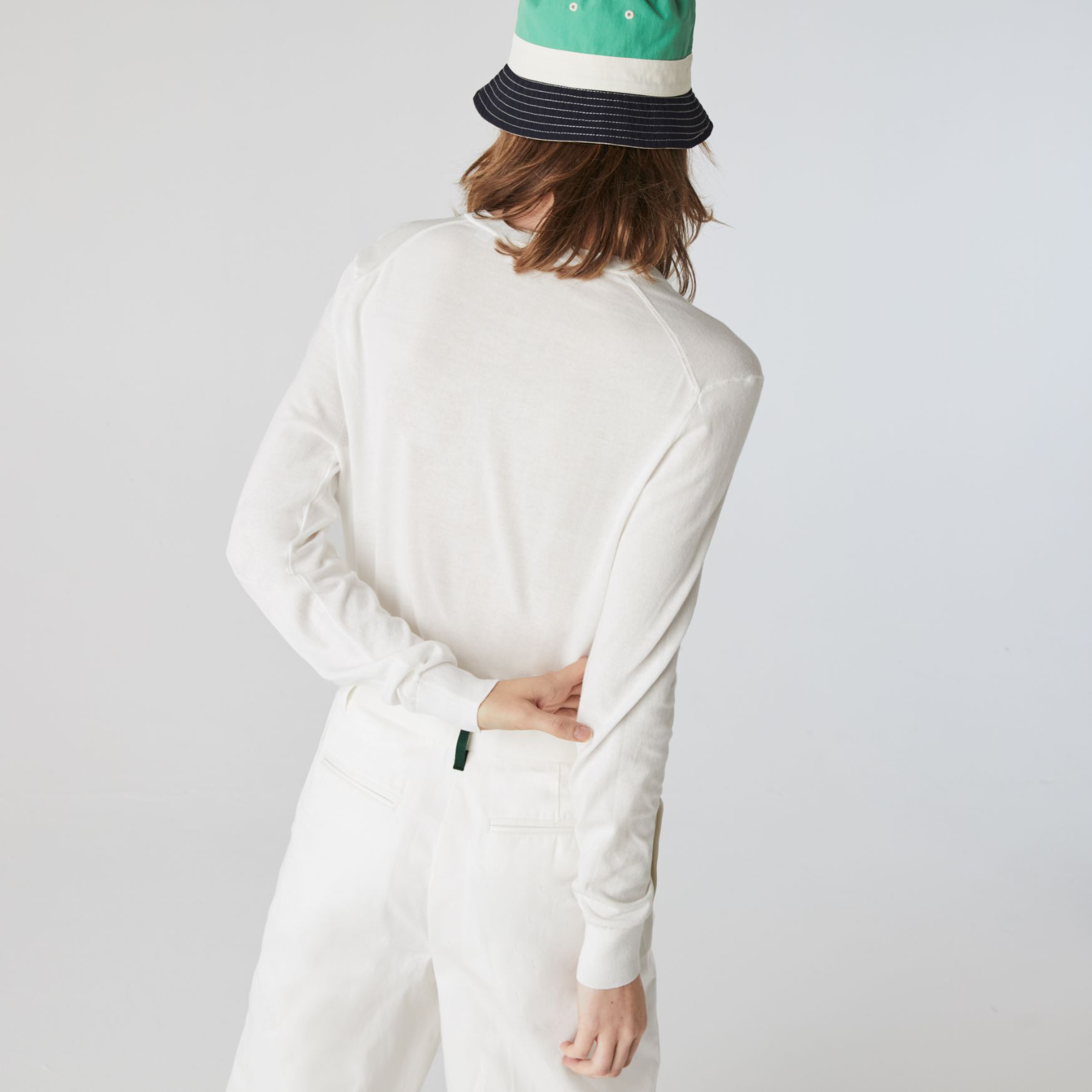 Свитер Lacoste , цвет белый, для женщин Свитер Lacoste , цвет белый, для женщин