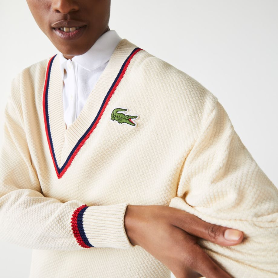 Свитер Lacoste , цвет бежевый, для женщин Свитер Lacoste , цвет бежевый, для женщин