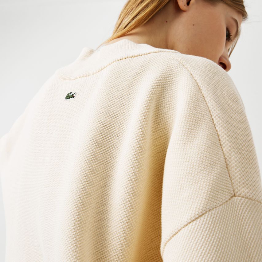 Свитер Lacoste , цвет бежевый, для женщин Свитер Lacoste , цвет бежевый, для женщин