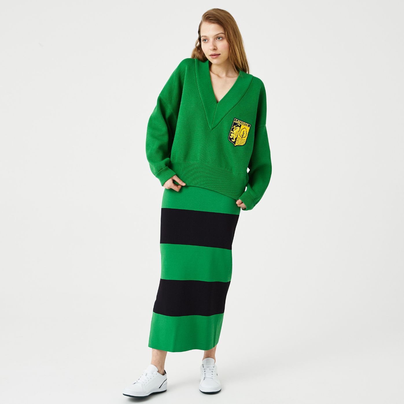 Свитер Lacoste , цвет зеленый, для женщин Свитер Lacoste , цвет зеленый, для женщин