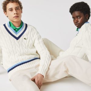 Свитер Lacoste , цвет белый, для мужчин Свитер Lacoste , цвет белый, для мужчин