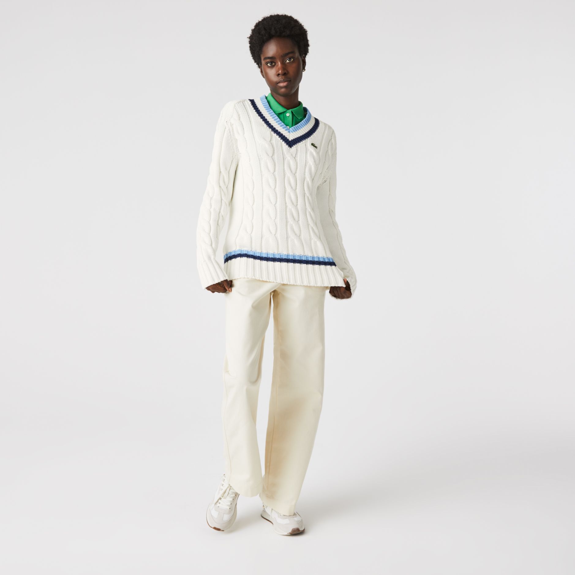 Свитер Lacoste , цвет белый, для мужчин Свитер Lacoste , цвет белый, для мужчин