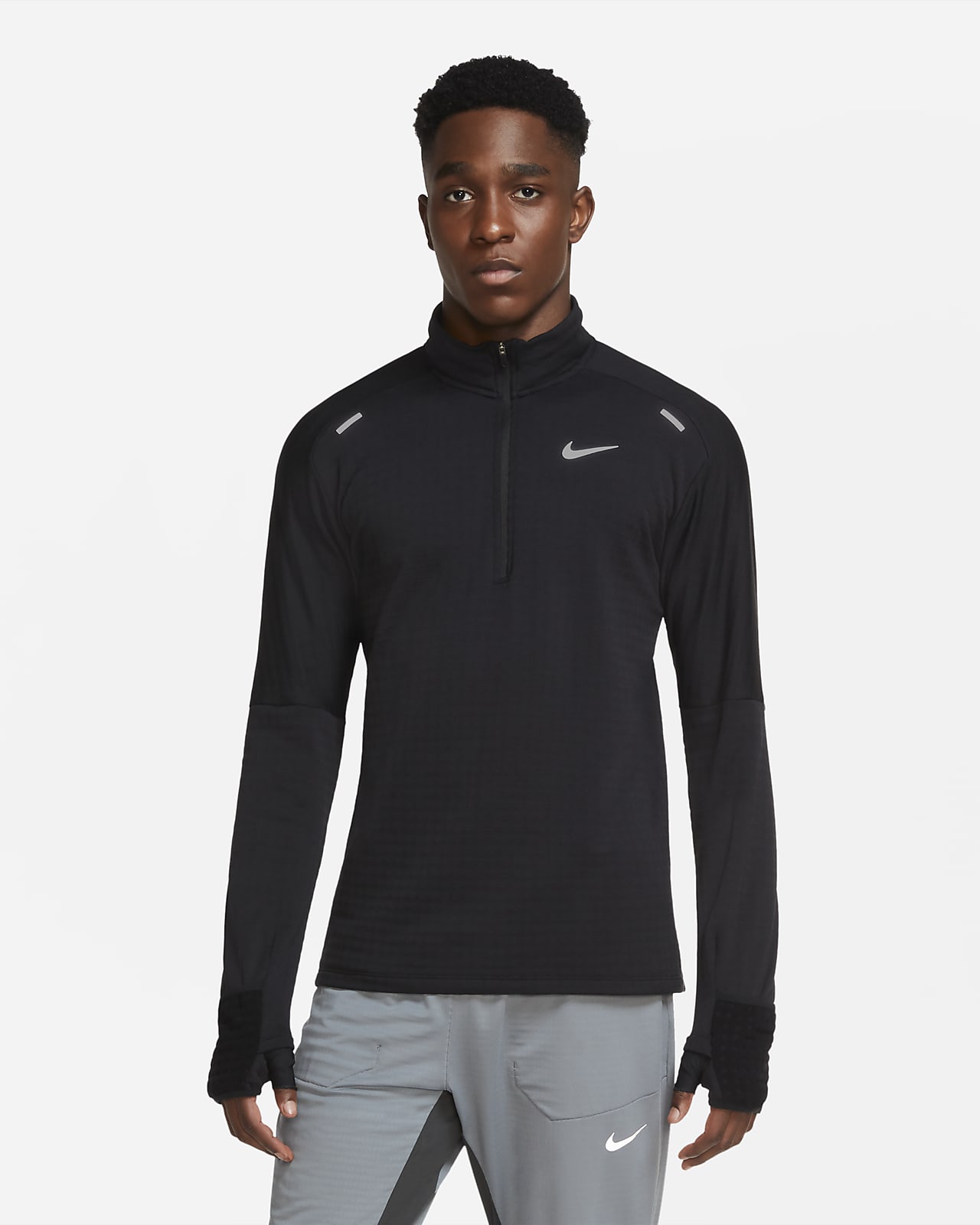 Мужская беговая футболка с молнией на половину длины Nike Sphere Nike Sphere Мужская беговая футболка с молнией на половину длины Nike Sphere Nike Sphere