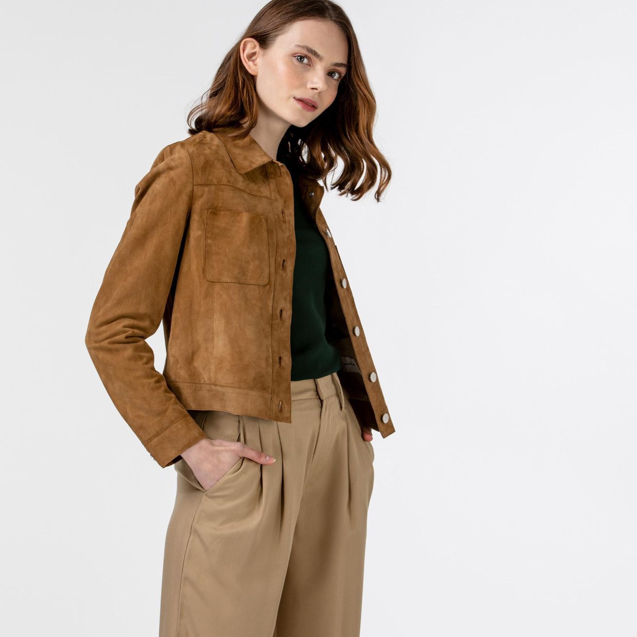 Куртка Lacoste , цвет коричневый, для женщин Куртка Lacoste , цвет коричневый, для женщин