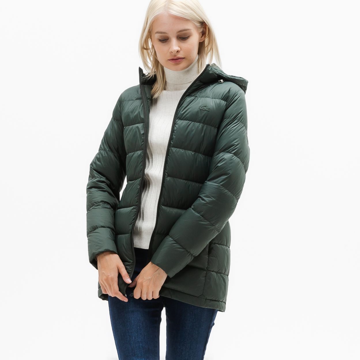 Куртка Lacoste, цвет зеленый, для женщин Куртка Lacoste, цвет зеленый, для женщин