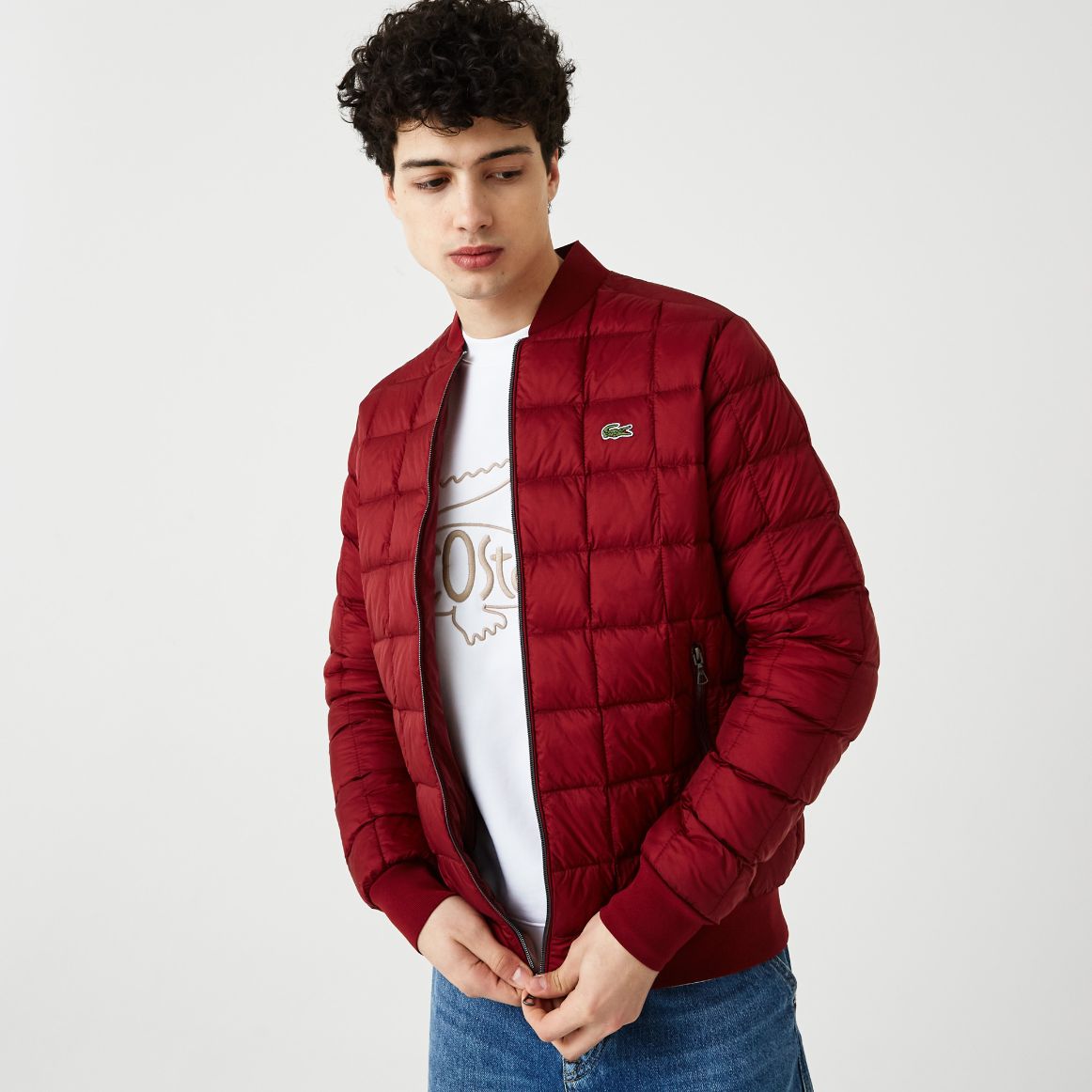 Куртка Lacoste , цвет белый, для мужчин Куртка Lacoste , цвет белый, для мужчин