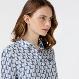 Рубашка Lacoste , цвет голубой, для женщин Рубашка Lacoste , цвет голубой, для женщин