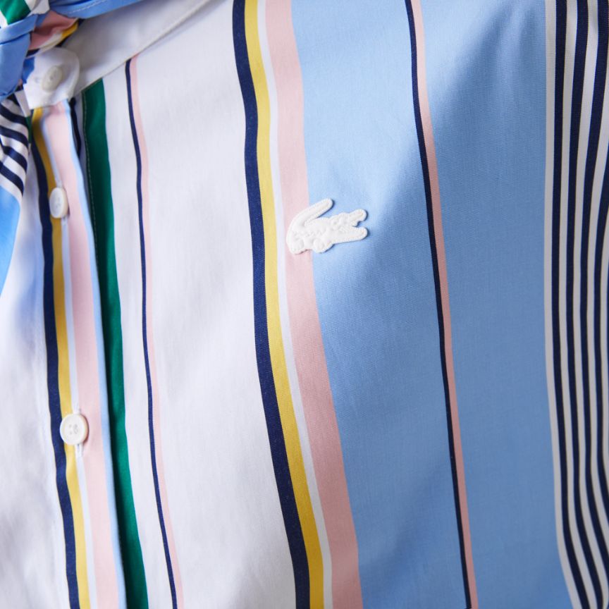 Рубашка Lacoste , цвет разноцветный, для женщин Рубашка Lacoste , цвет разноцветный, для женщин