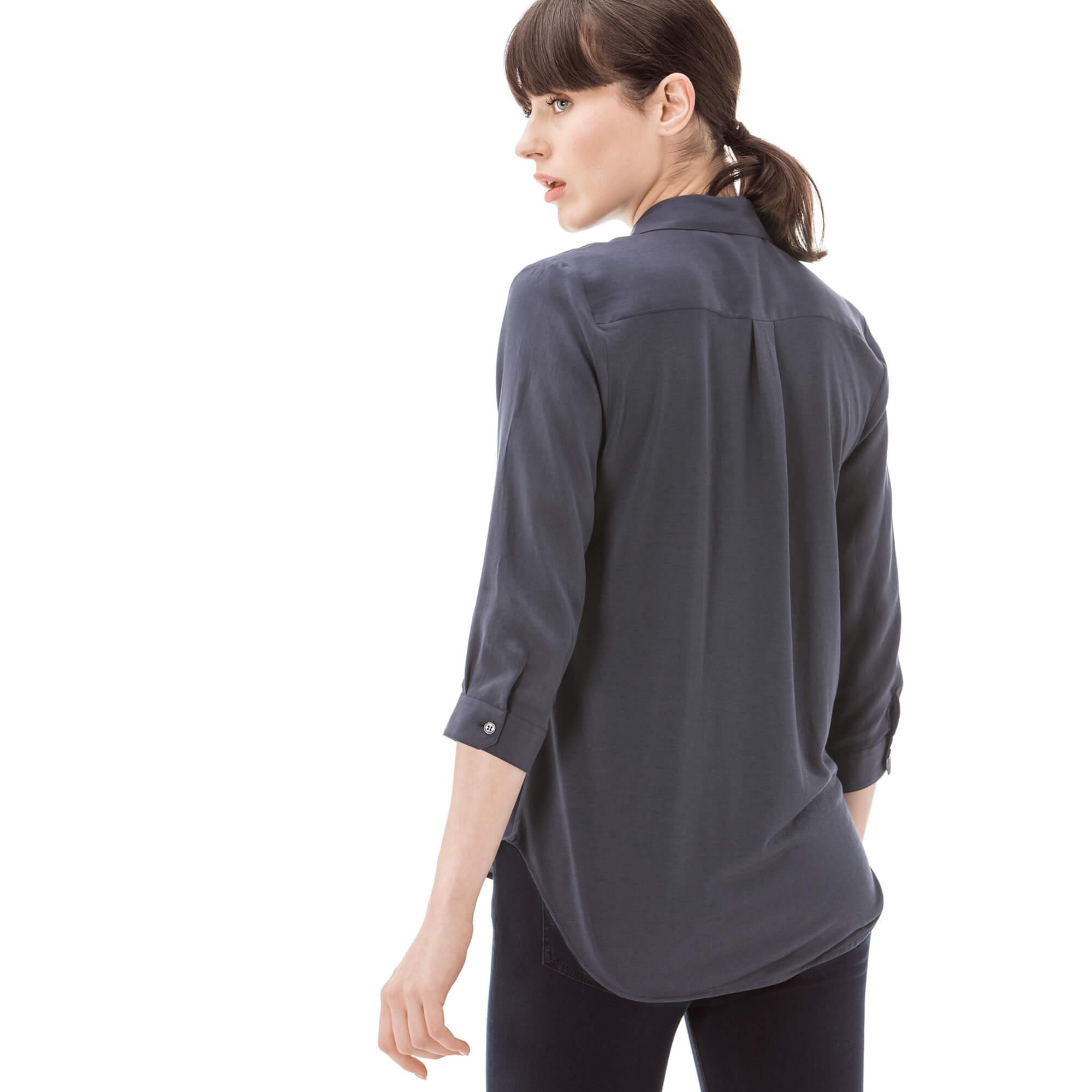 Рубашка Lacoste, цвет серый, для женщин Рубашка Lacoste, цвет серый, для женщин