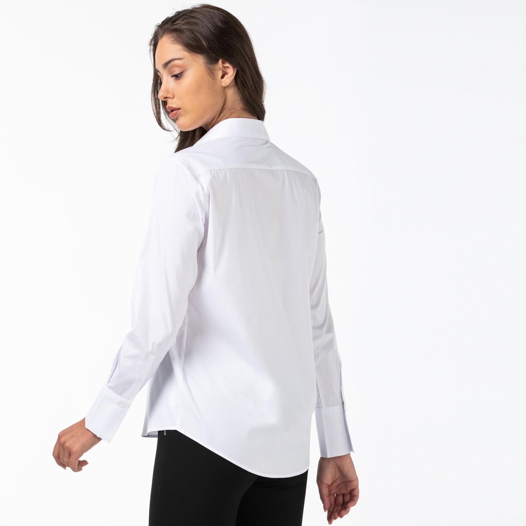 Рубашка Lacoste , цвет белый, для женщин Рубашка Lacoste , цвет белый, для женщин