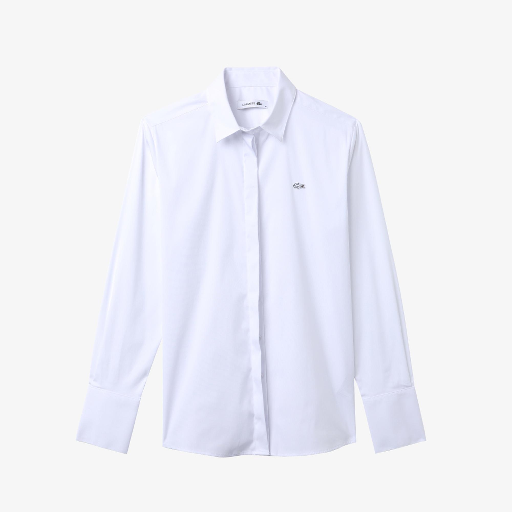 Рубашка Lacoste , цвет белый, для женщин Рубашка Lacoste , цвет белый, для женщин