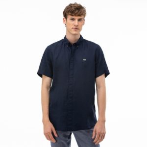 Рубашка Lacoste , цвет синий, для мужчин Рубашка Lacoste , цвет синий, для мужчин