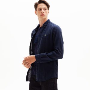 Рубашка Lacoste , цвет синий, для мужчин Рубашка Lacoste , цвет синий, для мужчин