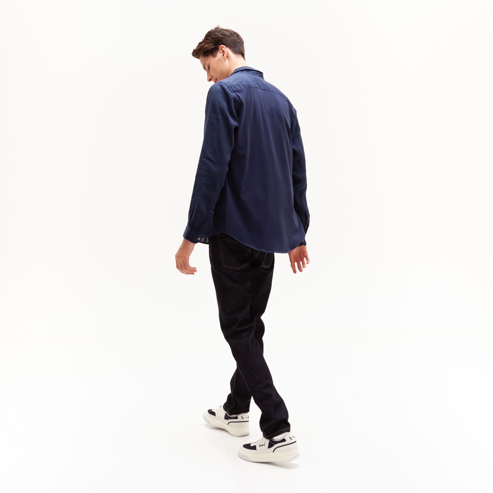 Рубашка Lacoste , цвет синий, для мужчин Рубашка Lacoste , цвет синий, для мужчин