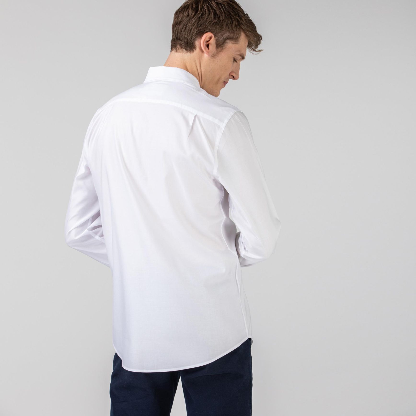 Рубашка Lacoste , цвет белый, для мужчин Рубашка Lacoste , цвет белый, для мужчин