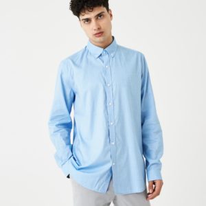 Рубашка Lacoste , цвет голубой, для мужчин Рубашка Lacoste , цвет голубой, для мужчин