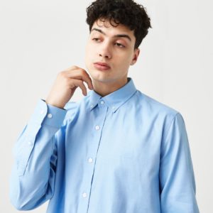 Рубашка Lacoste , цвет голубой, для мужчин