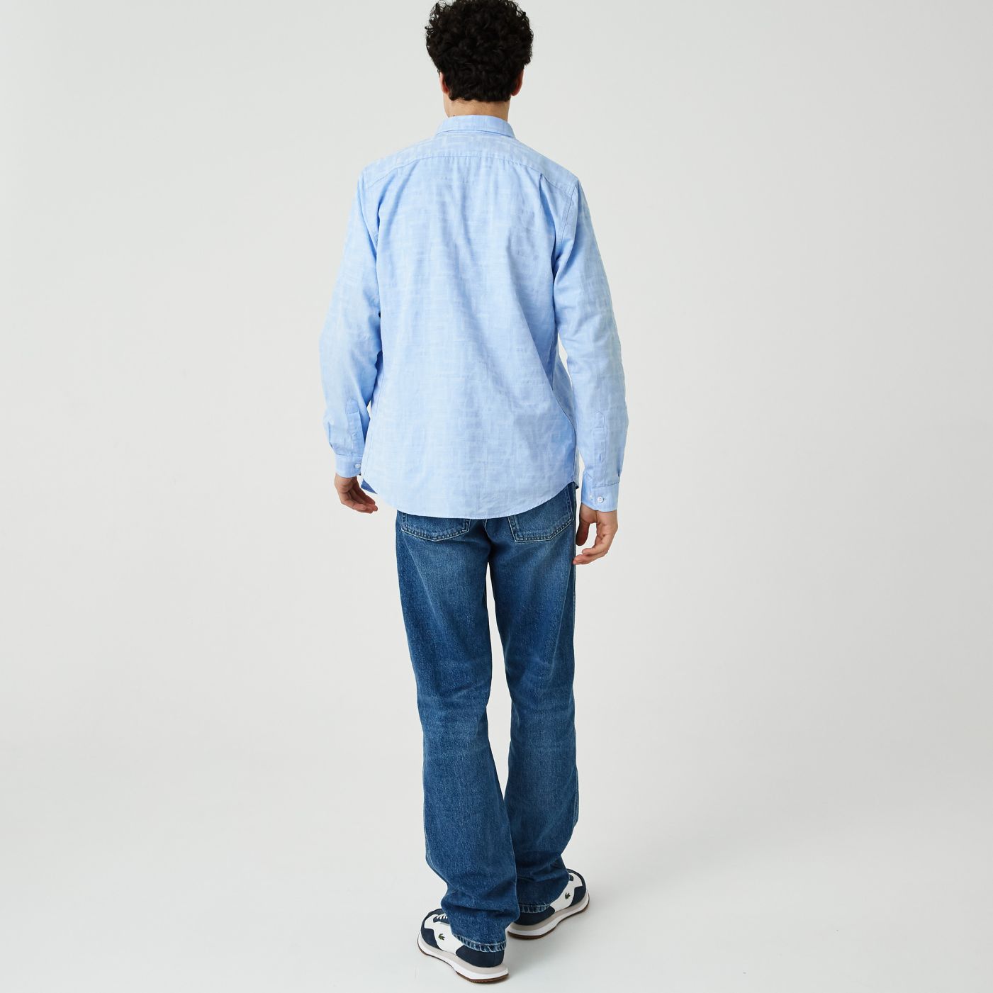 Рубашка Lacoste , цвет голубой, для мужчин Рубашка Lacoste , цвет голубой, для мужчин