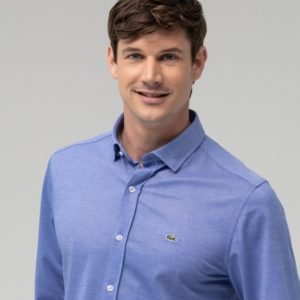 Рубашка Lacoste , цвет голубой, для мужчин