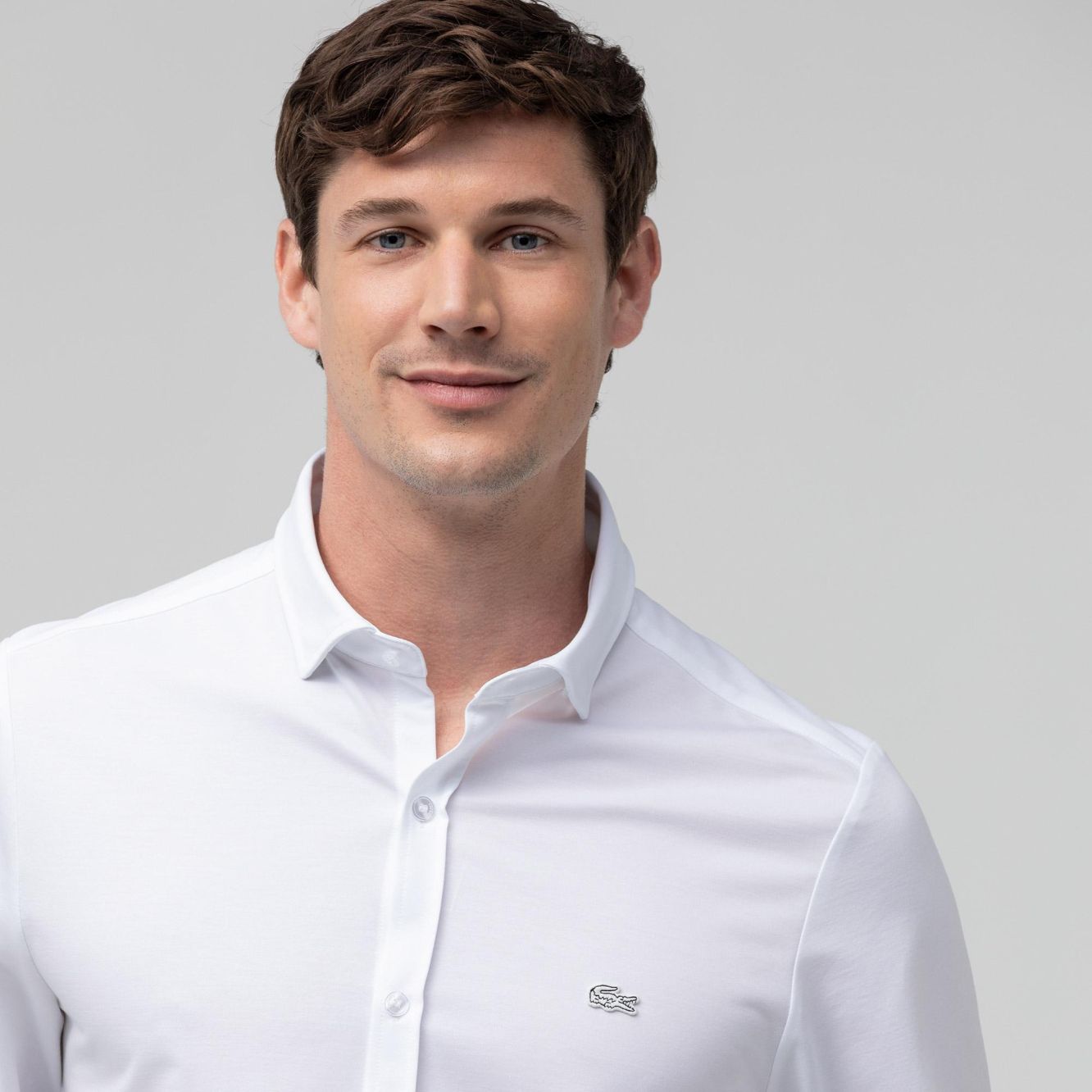 Рубашка Lacoste , цвет белый, для мужчин Рубашка Lacoste , цвет белый, для мужчин