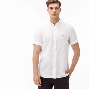 Рубашка Lacoste , цвет белый, для мужчин Рубашка Lacoste , цвет белый, для мужчин